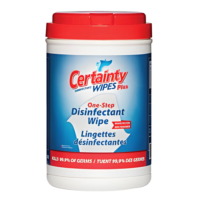 Certainty Plus Disinfectant Wipes Canister 6.7" x 7"- 200 Wipes x 6 Cannisters / Case, 200 Sheets