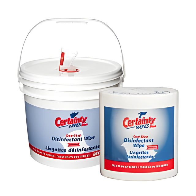 Certainty Plus Disinfectant Wipes Large Roll with Dispenser Bucket 1 roll x 800 wipes (8” x 6”) and 1 x dispenser bucket