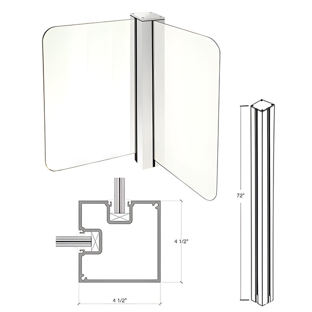 CRL 72" Metallic Silver Cielo Corner Post Kit