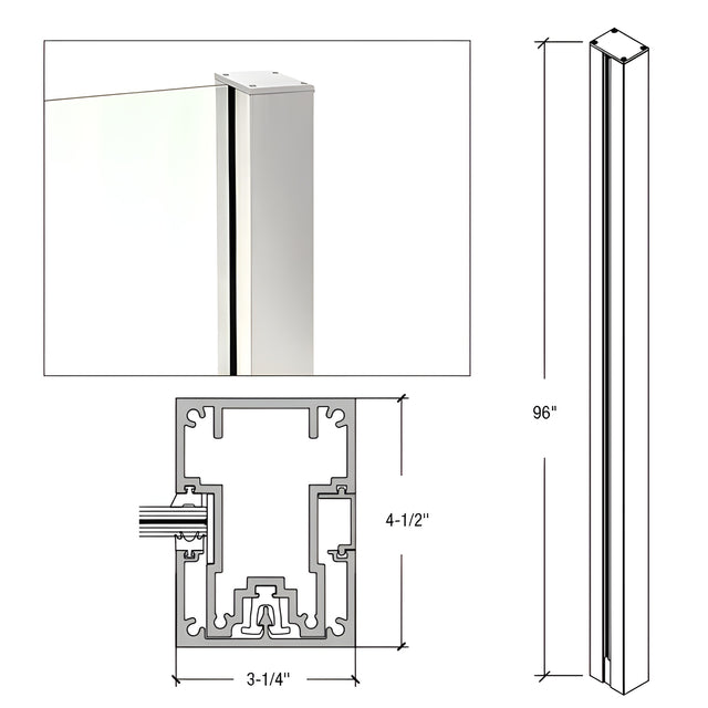 CRL 96" Silver Metallic Cielo End Post Kit
