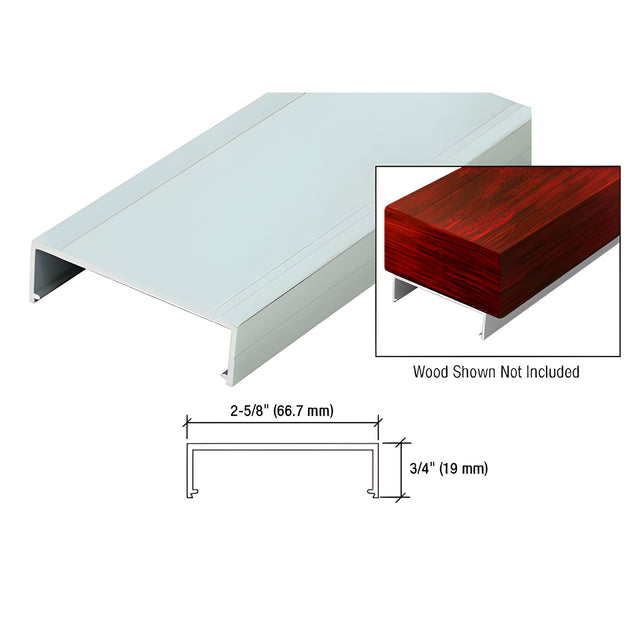 Clear Anodized Top Rail Adaptor for Wood 241" Long