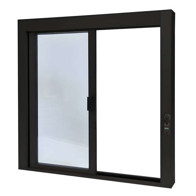 CRL Duranodic Bronze Anodized Standard Size Self-Closing Deluxe Service Window Glazed with Full Bottom Track