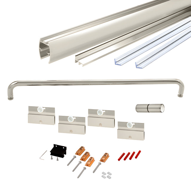 CRL Brushed Nickel 60" x 72" Cottage CK Series Sliding Shower Door Kit With Clear Jambs for 1/4" Glass