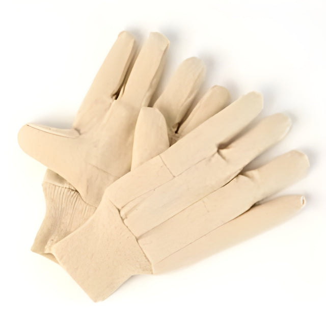 Cotton Canvas Gloves, 13oz, Sz- Mens, Knit wrist., Medium – 12 Pairs/Bag
