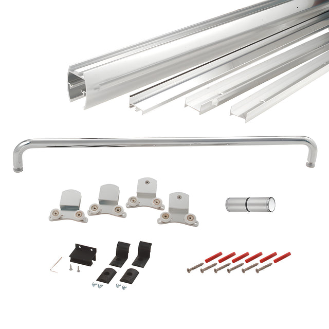 CRL Brite Anodized 72" x 60" Cottage DK Series Sliding Shower Door Kit with Metal Jambs for 3/8" Glass
