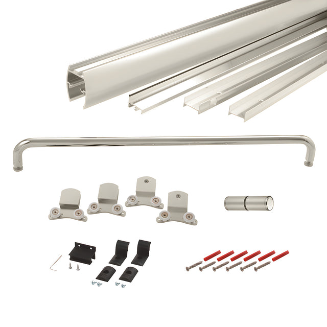 CRL Brushed Nickel 72" x 72" Cottage DK Series Sliding Shower Door Kit With Metal Jambs for 3/8" Glass