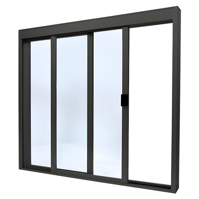 CRL Duranodic Bronze Anodized Standard Size Manual DW Deluxe Service Window Glazed with Full Bottom Track