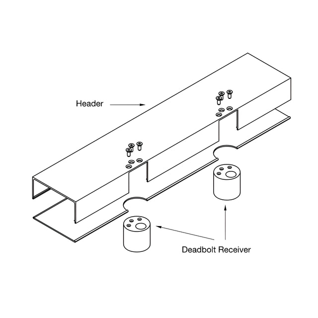 CRL Polished Stainless Deadbolt Receiver for Header