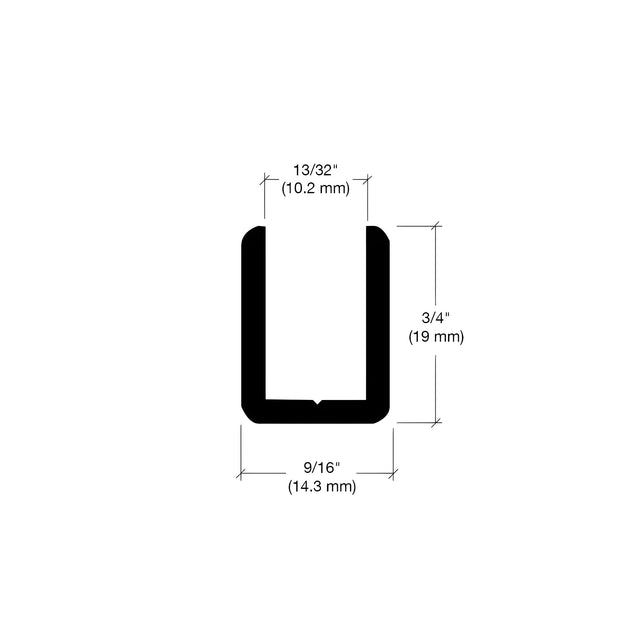 CRL Brushed Nickel 3/8" Fixed Panel Shower Door Deep U-Channel - 95"