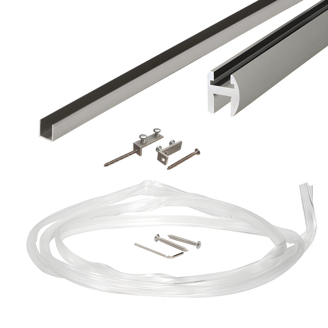 CRL Brushed Nickel Deluxe Shower Door Header Kit - 144"