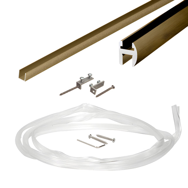 CRL Antique Brass Deluxe Shower Door Header Kit - 95"