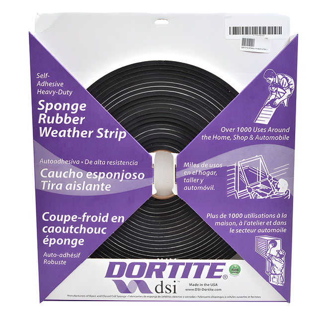 CRL 9/16" x 1" Dor-Tite Sponge Rubber Strip