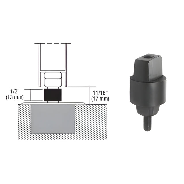 Dormakaba® 3/4" Clearance, 3º Left Hand Offset Tapered Type Spindle