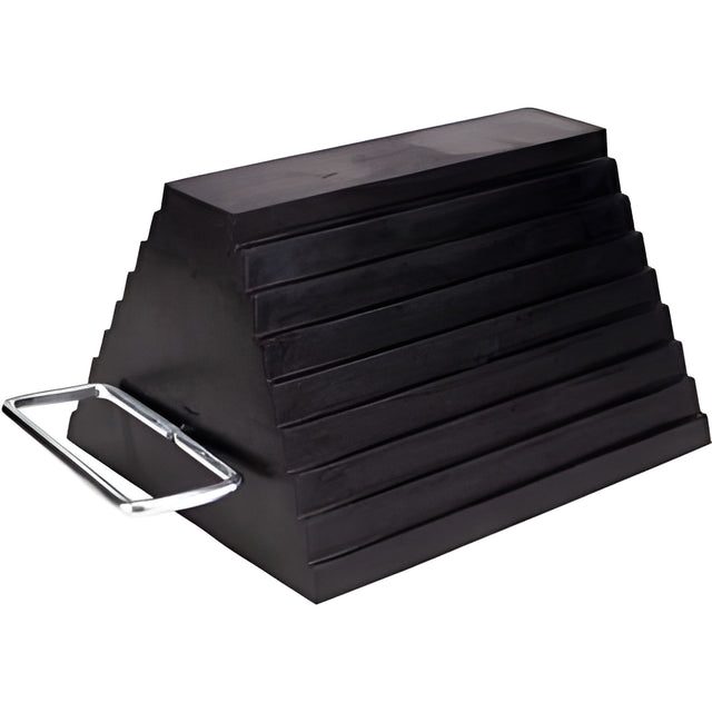 Double Sided Rubber Wheel Chock with Eye Bolt, 8"W x 9"H x 6"D – 1 Ea
