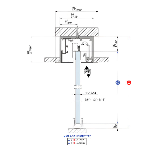 CRL 695 Series Brushed Stainless Anodized Drop Ceiling Mount Sliding Door Kit with Softbrake Braking System