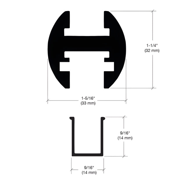 CRL Brite Anodized 95" EZ-Adjust Shower Door Header Kit
