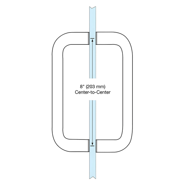CRL Polished Brass 8" Back-to-Back Solid 3/4" Diameter Pull Handles Without Metal Washers