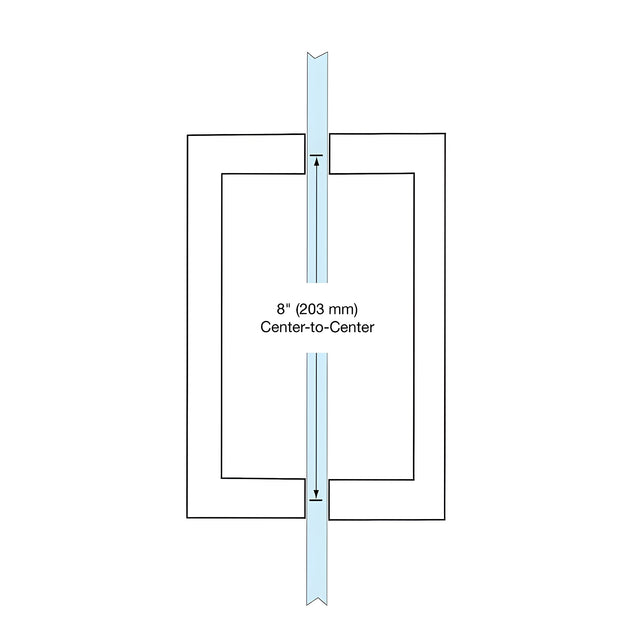 CRL Dark Brushed Bronze 8" x 8" SQ Series Square Tubing Back-to-Back Pull Handles