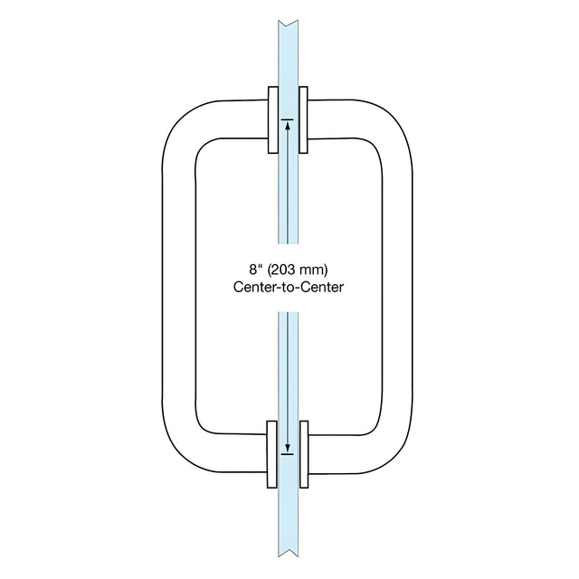 CRL Oil Rubbed Bronze 8" Back-to-Back Solid Brass 3/4" Diameter Pull Handles with Metal Washers