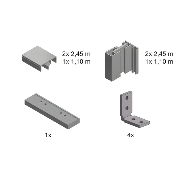 Fallbrook Satin Anodized Center Pivot Door Frame Kit for Wall Jambs