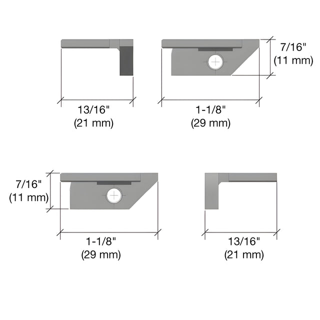 Fallbrook Satin Anodized Transom Support Clip (1 Pair)