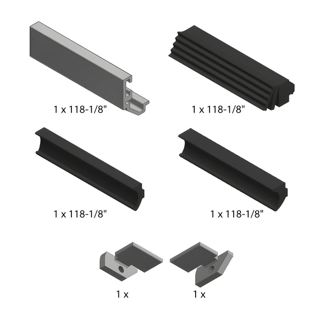 Fallbrook Matte Black Transom Header Set 118" Length