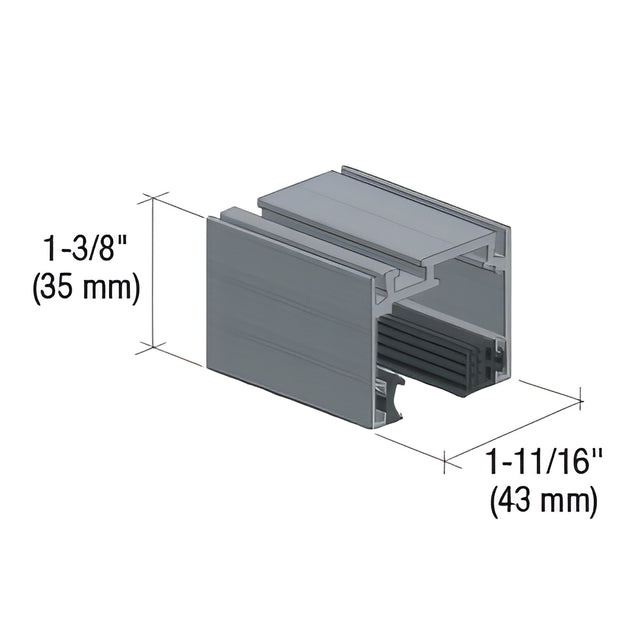 Fallbrook XL Brushed Nickel Fixed Panel Deep Head Channel Set 118" Length