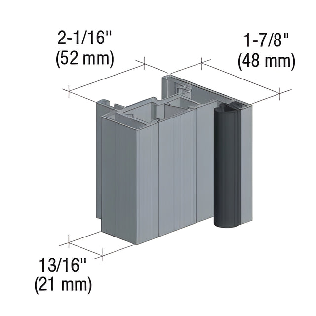 Fallbrook XL Satin Anodized Door Header/Jamb Set for Wall Jambs 43" Length