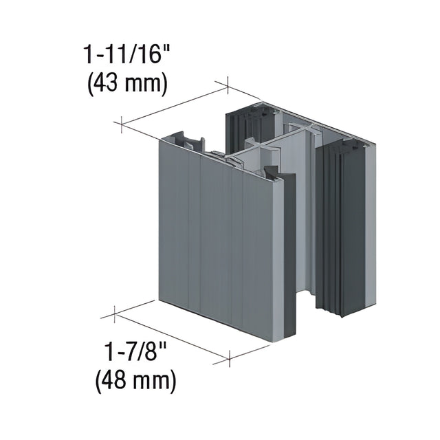 Fallbrook XL Satin Anodized Intermediate Vertical Mullion Set 118" Length