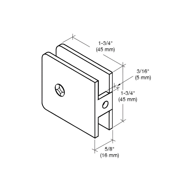CRL Satin Brass Traditional Style Fixed Panel U-Clamp