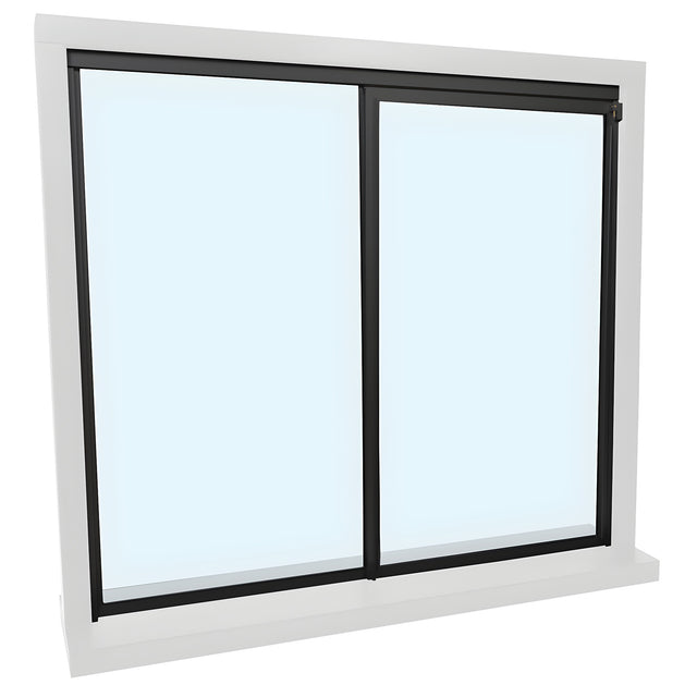 CRL Florence Duranodic Bronze Factory Glazed "OX" Model with 1/4" Tempered Glass Pass-Thru Assembly 48" Width 48" Height