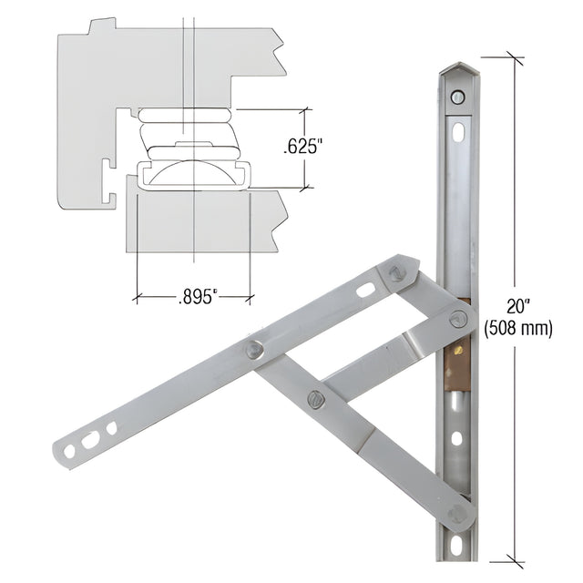 CRL 20" 4-Bar Heavy-Duty Stainless Steel Project-Out Hinge