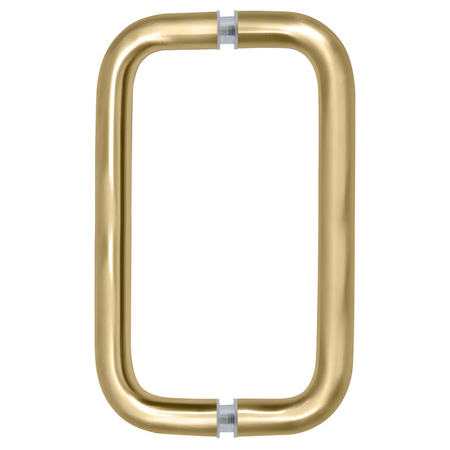 CRL Satin Brass 8" Back-to-Back Solid 3/4" Diameter Pull Handles Without Metal Washers