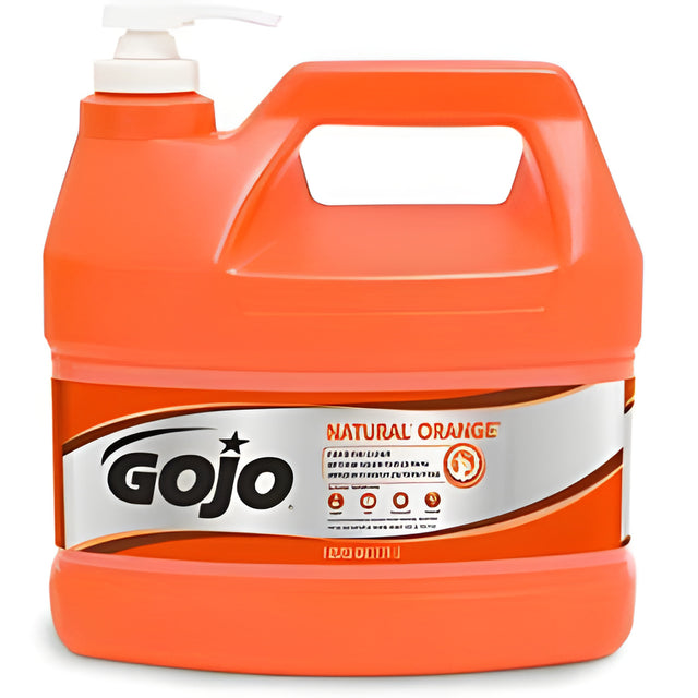 GOJO NATURAL ORANGE Pumice Hand Cleaner- 1 Gallon x 2 Pump Bottles / Case