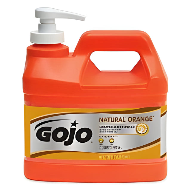 GOJO NATURAL ORANGE Smooth Hand Cleaner- 0.5 Gallon x 4 Pump Bottles / Case, 1/2 Gallons