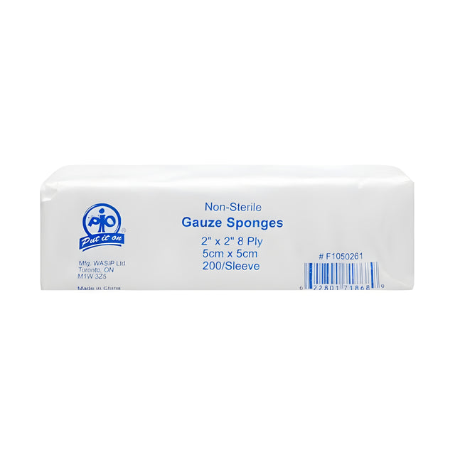 Gauze Sponges, 8 Ply, 5 cm x 5 cm – 200/Box