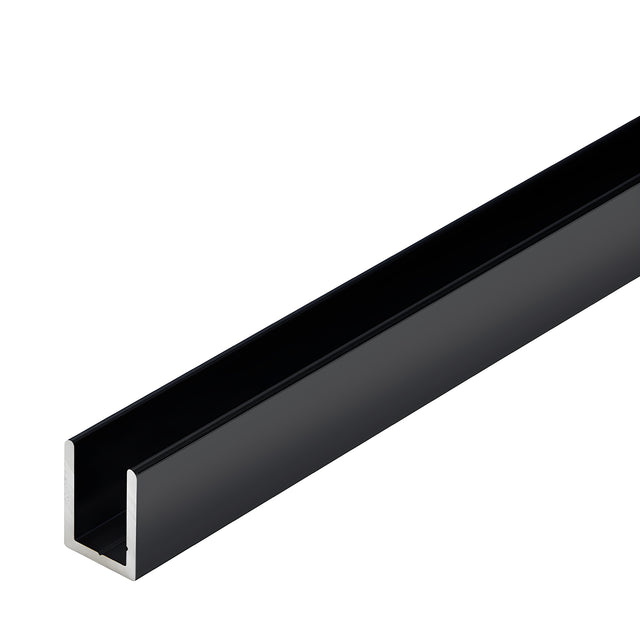 CRL Black 3/8" Fixed Panel Shower Door Deep U-Channel - 95"