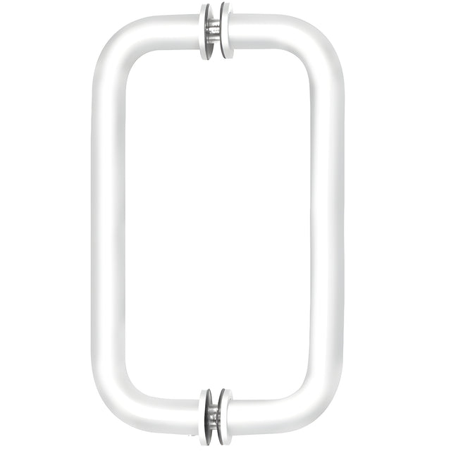 CRL White 8" BM Series Tubular Back-to-Back Pull Handle