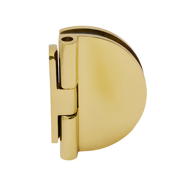 CRL Polished Brass Half Round Light Duty Frameless Shower Door Hinge