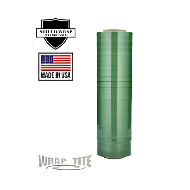 Hand Pallet Wrap, Hi-Performance, Green, 47 Guage, 18" x 1500' – 4/Case