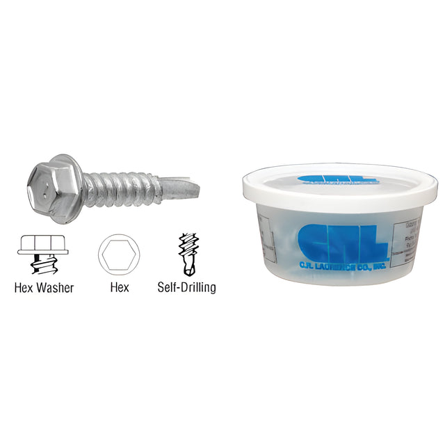 Hilti® 12-14 x 1" Self-Drilling Hex Washer Head #3 Screws