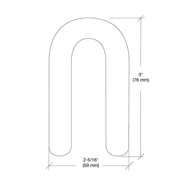 CRL Red 1/8" x 3" Plastic Horseshoe Shims
