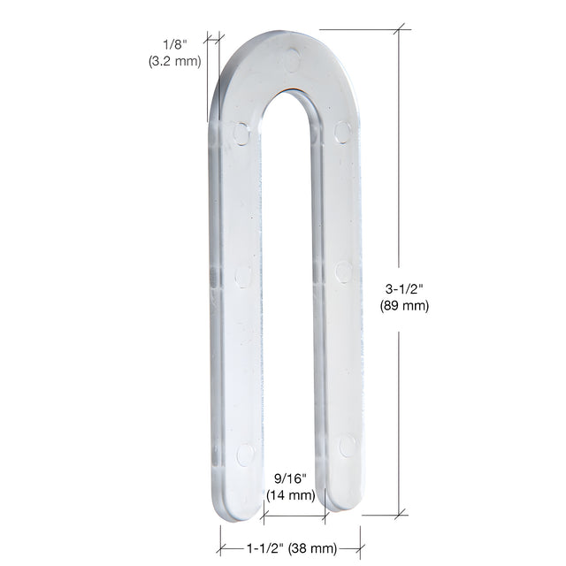 CRL Clear 1/8" x 3-1/2" Plastic Horseshoe Shims