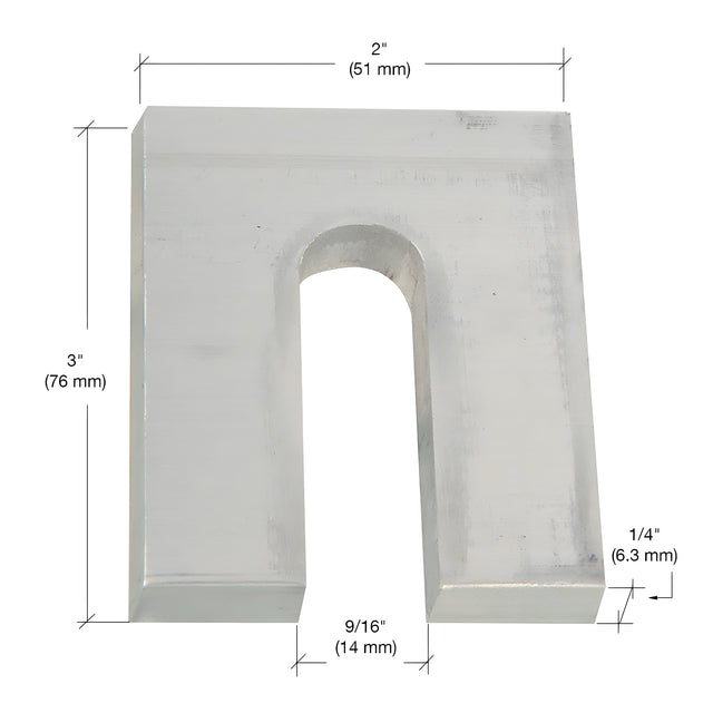 CRL 1/4" x 3" Aluminum Horseshoe Shims