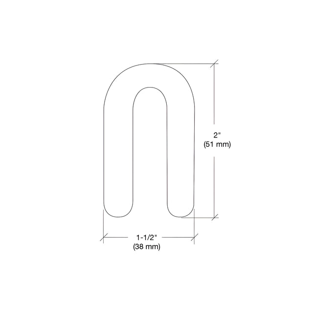 CRL Red 1/8" x 2" Plastic Horseshoe Shims