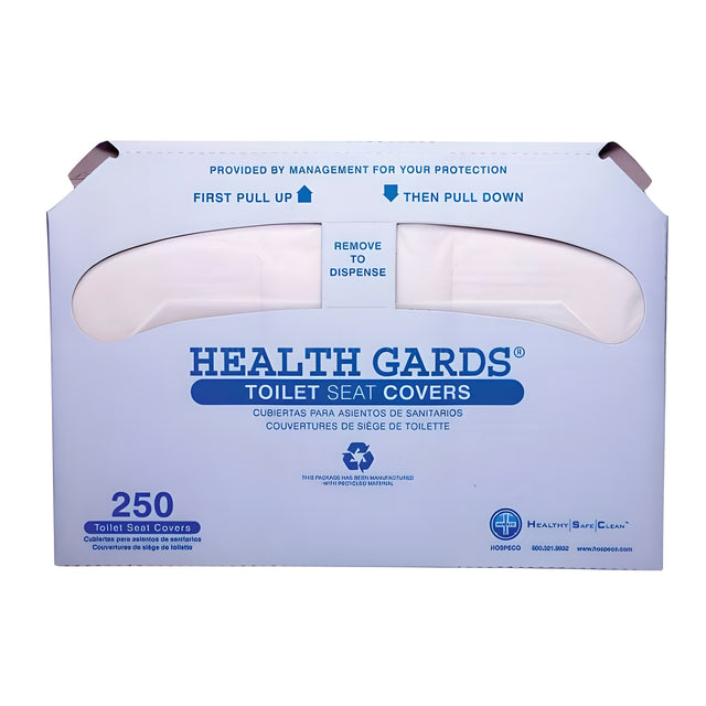 Hospeco Discreet Seat Toilet Seat Covers, Half Fold- 250/pk x 20 pks/cs