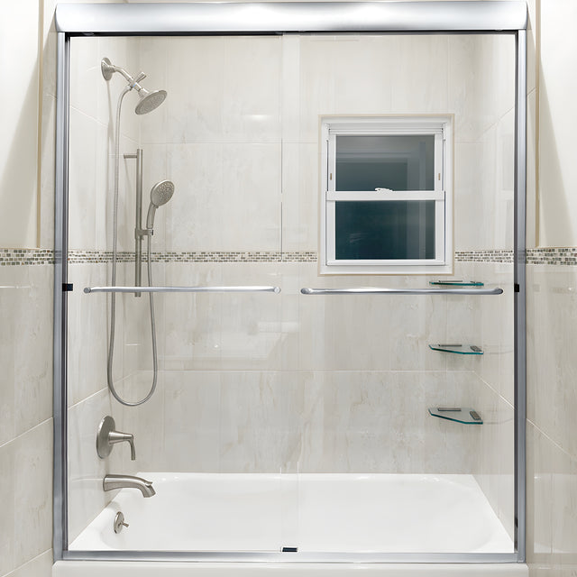 CRL Brite Anodized 60" x 72" Cottage DK Series Sliding Shower Door Kit with Metal Jambs for 3/8" Glass
