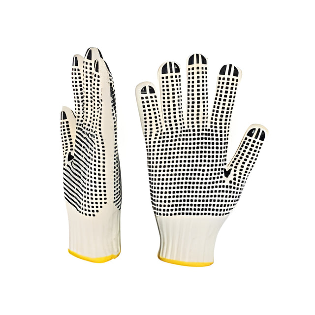 Knitted Gloves, With PVC Dots on Both Sides, Medium – 12 Pairs/Bag