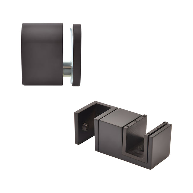 CRL Matte Black Replacement 90 Degree Accessory Kit & Bottom Guide for Tofino Sliding Shower Door System