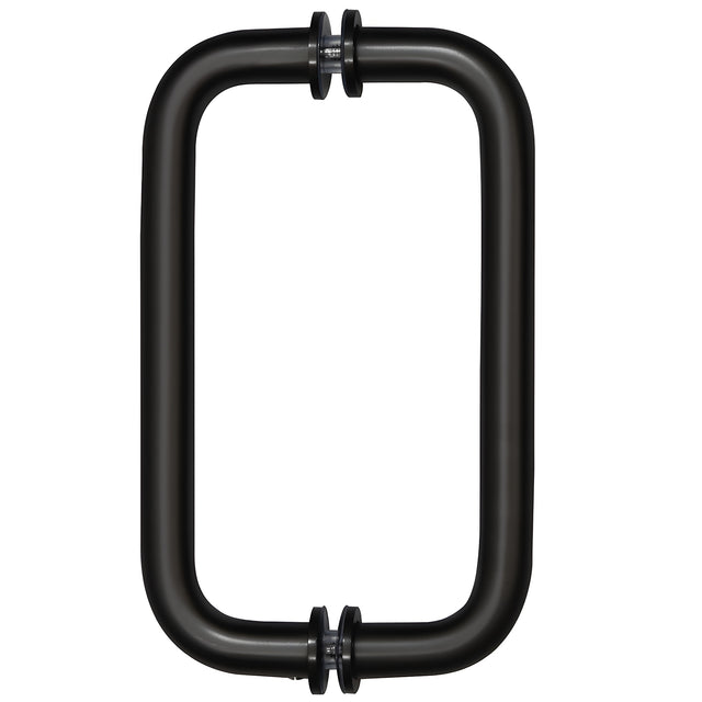 CRL Shower Door Handle Matte Black 8" BM Series Tubular Back-to-Back Pull Handle